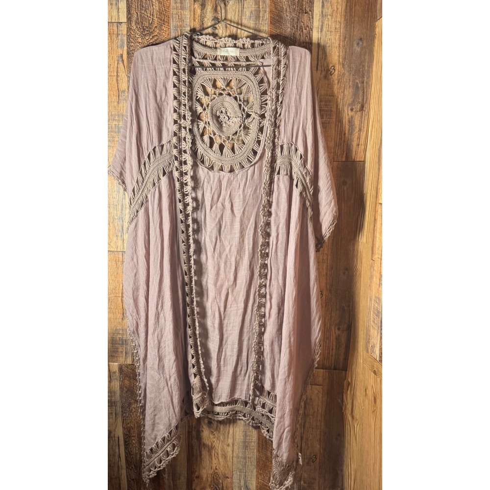 Altered State Crochet Detail Flowy Top Boho Chic Blouse Size S